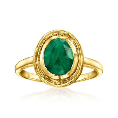 2.30 Carat Emerald Ring in 18kt Gold Over Sterling