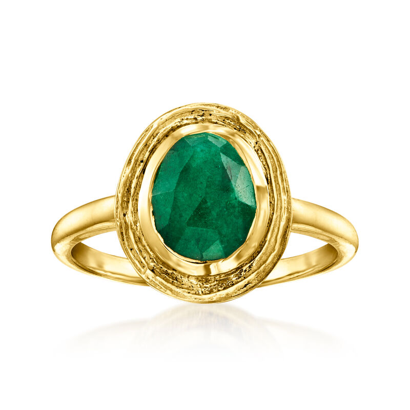 2.30 Carat Emerald Ring in 18kt Gold Over Sterling image number 0