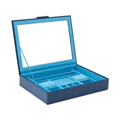 WOLF &quot;Sophia&quot; Indigo Leather Jewelry Box with Window