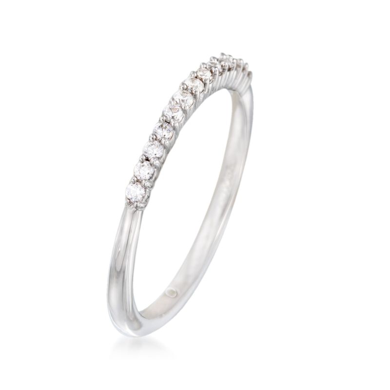 Gabriel Designs .16 ct. t.w. Diamond Wedding Band in 14kt White Gold image number 1