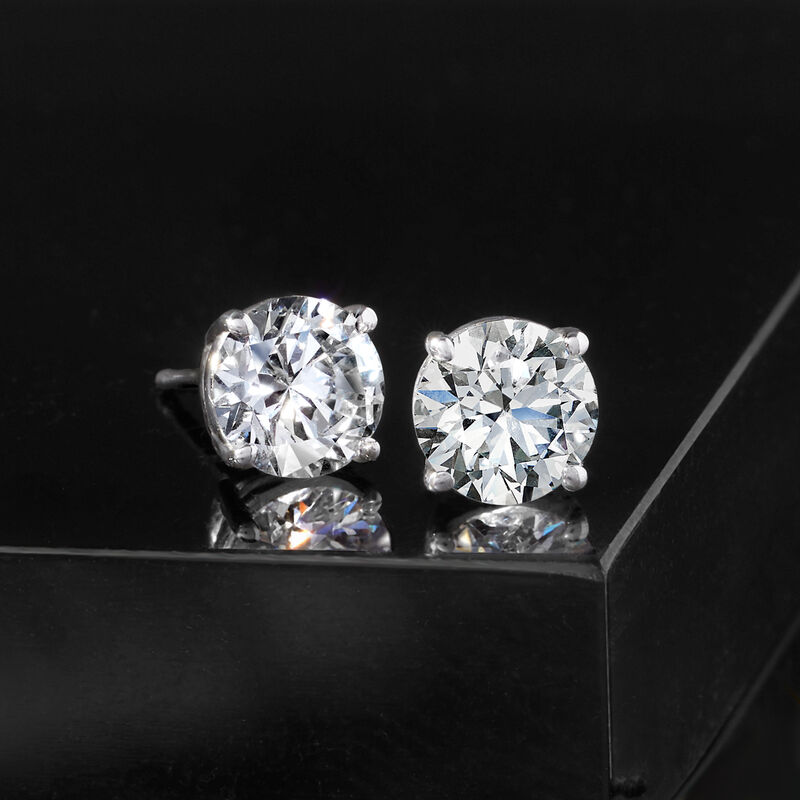 1.00 ct. t.w. Lab-Grown Diamond Stud Earrings in 14kt White Gold  image number 2