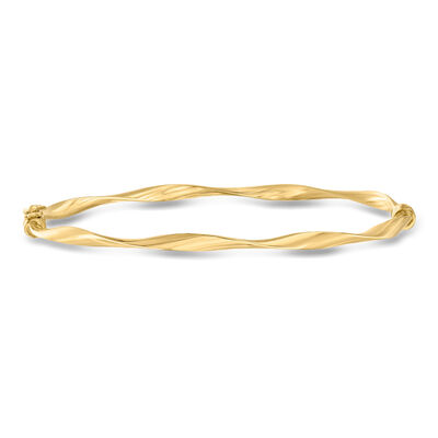 Italian 10kt Yellow Gold Twisted Bangle Bracelet