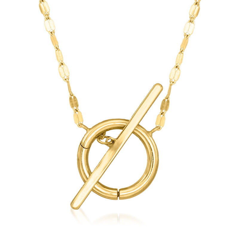 Italian 14kt Yellow Gold Charm-Compatible Lumachina-Chain Toggle Necklace image number 0