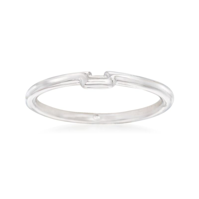 Gabriel Designs 1.5mm 14kt White Gold Curved Wedding Ring image number 0