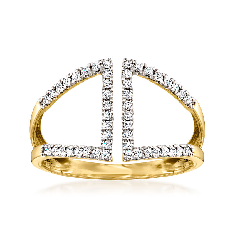 .25 ct. t.w. Diamond Open-Space Geometric Ring in 14kt Yellow Gold. Size 9 image number 0