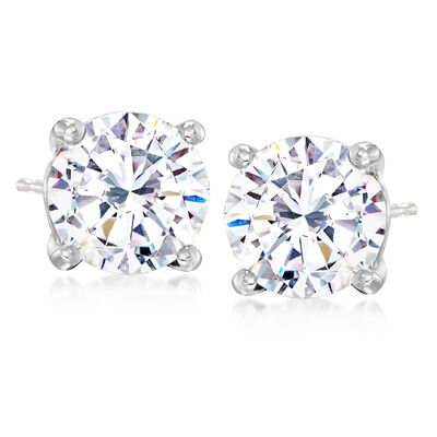 5.00 ct. t.w. CZ Stud Earrings in 14kt White Gold