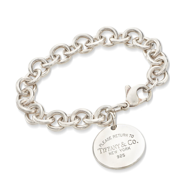 C. 1990 Vintage Tiffany Jewelry Sterling Silver Link Charm Bracelet image number 0