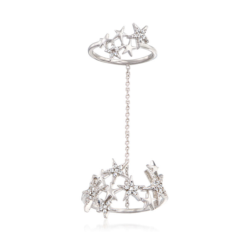 .20 ct. t.w. Diamond Star Double Ring in Sterling Silver image number 0