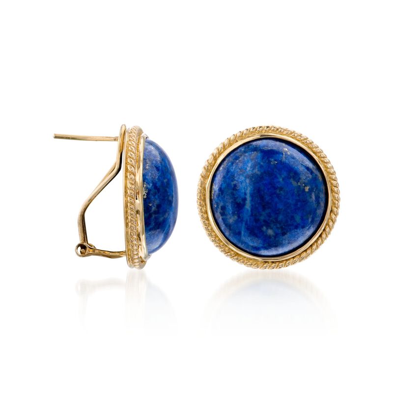 Lapis Dome Earrings in 14kt Gold Over Sterling Silver image number 2