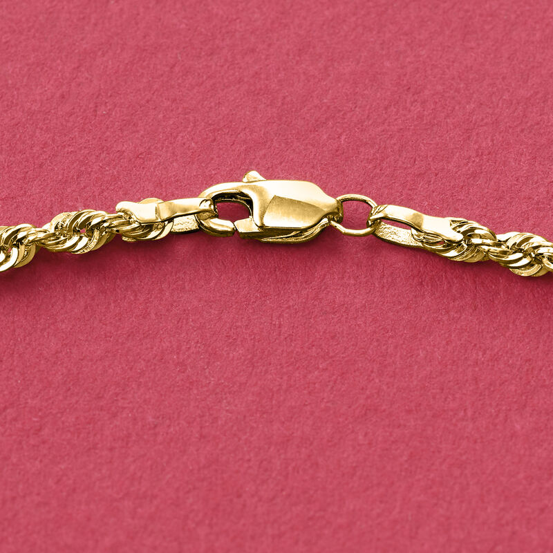 4mm 14kt Yellow Gold Rope-Chain Necklace image number 2