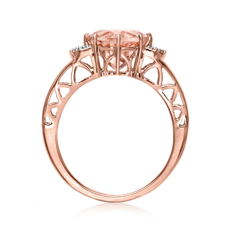3.40 Carat Morganite Ring with Diamonds in 14kt Two-Tone Gold image number 3