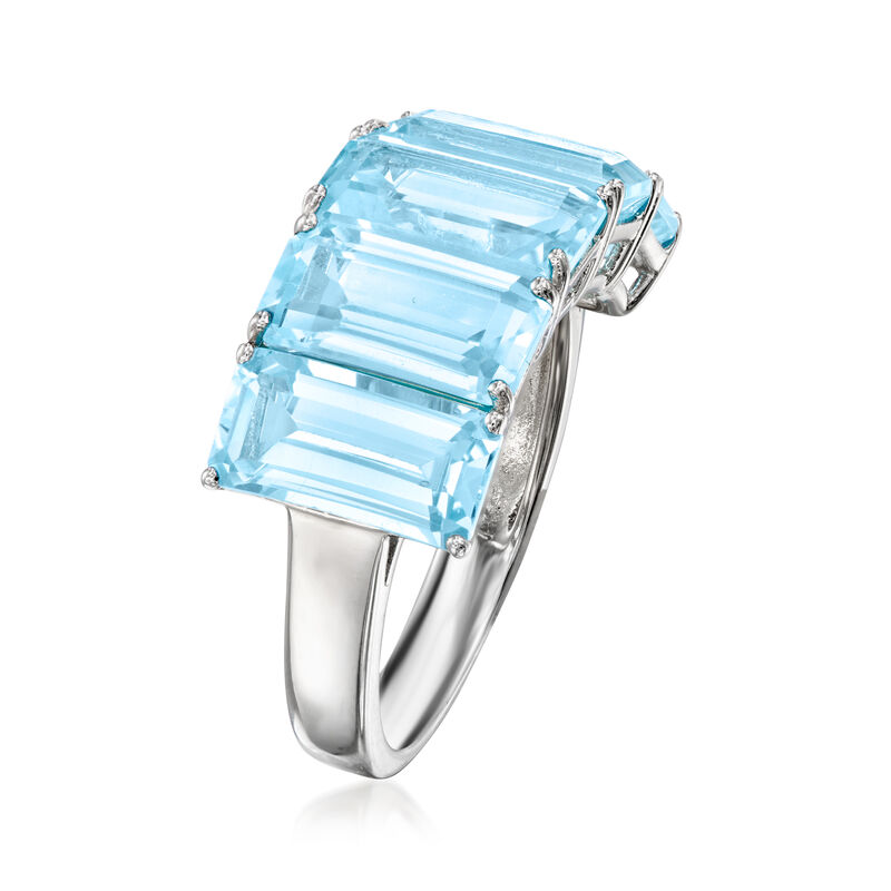 10.00 ct. t.w. Sky Blue Topaz Five-Stone Ring in Sterling Silver image number 2