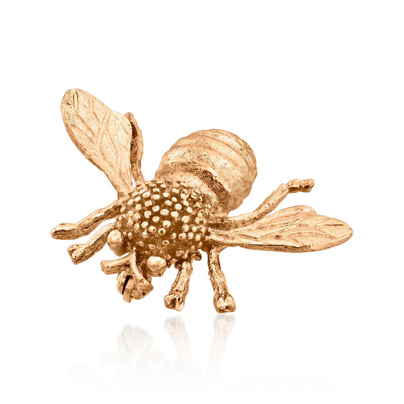 C. 1980 Vintage 14kt Yellow Gold Bumblebee Pin image number 2