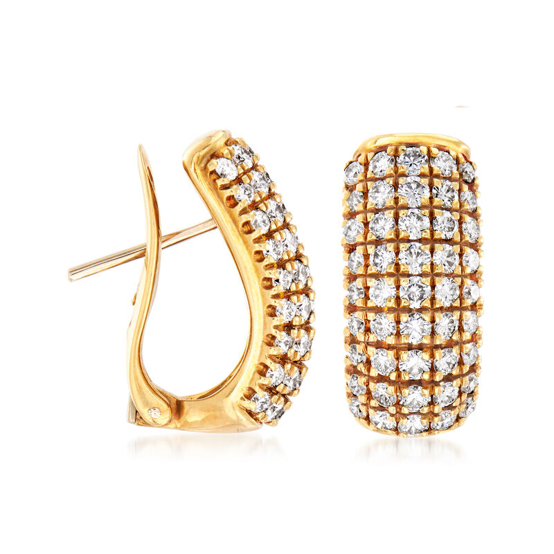 C. 1990 Vintage 2.25 ct. t.w. Diamond Drop Earrings in 18kt Yellow Gold image number 2