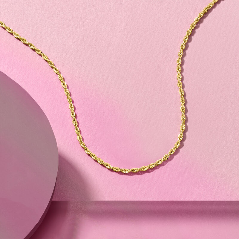 1.5mm 14kt Yellow Gold Twisted Rope-Chain Necklace. 18" image number 2