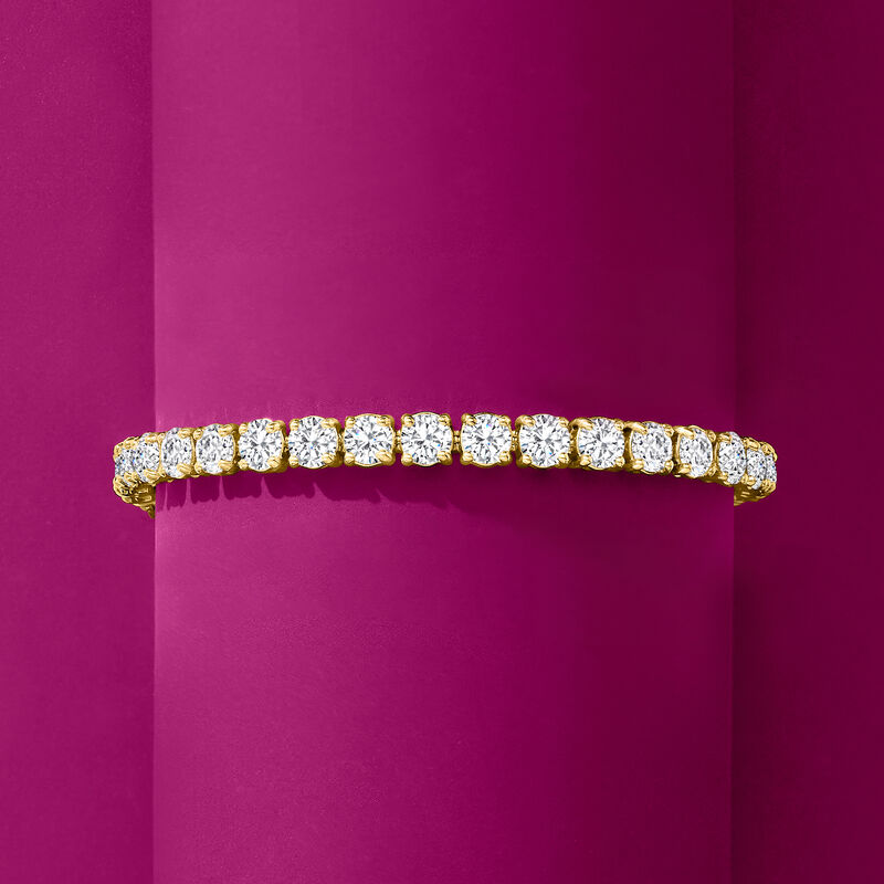 15.00 ct. t.w. Diamond Tennis Bracelet in 14kt Yellow Gold image number 4