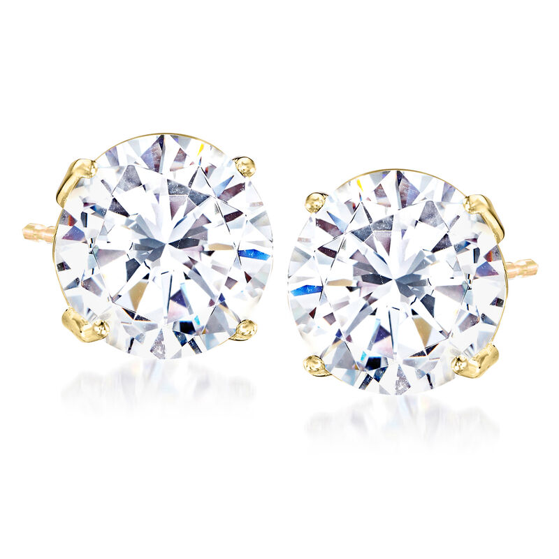 7.00 ct. t.w. CZ Stud Earrings in 14kt Yellow Gold image number 0
