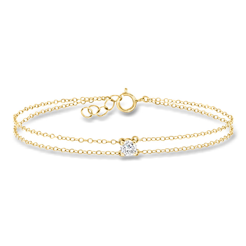.25 Carat Lab-Grown Diamond Two-Strand Bracelet in 14kt Yellow Gold image number 0