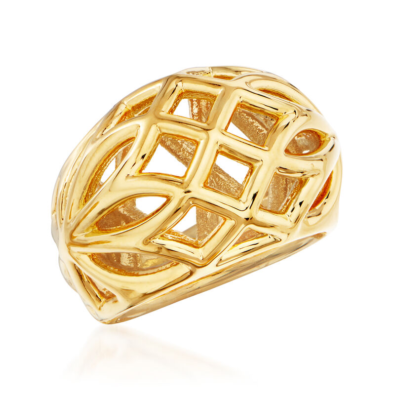 Italian Andiamo 14kt Yellow Gold Openwork Dome Ring image number 3