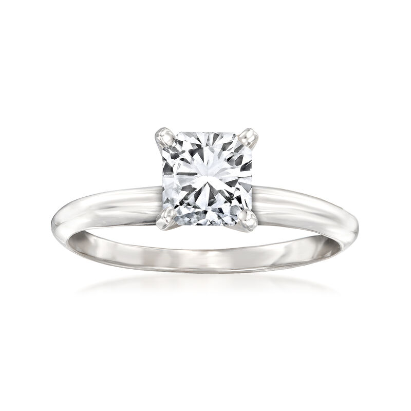 1.00 Carat Certified Diamond Solitaire Ring in 14kt White Gold image number 0