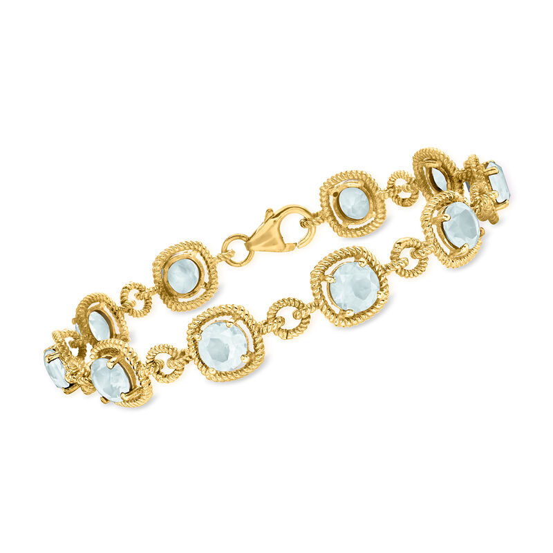 7.25 ct. t.w. Prasiolite Bracelet in 18kt Gold Over Sterling image number 0
