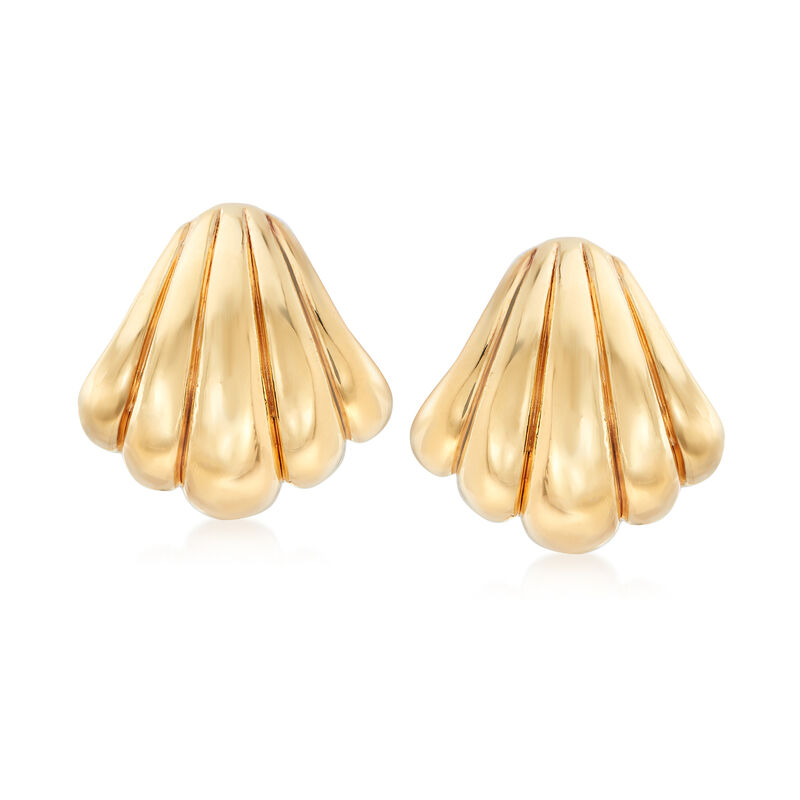 Italian 18kt Yellow Gold Seashell Clip-On Earrings image number 0
