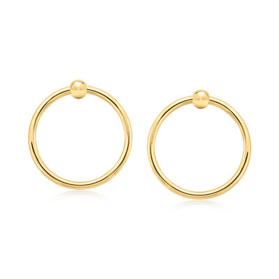 18kt Gold Over Sterling Modern Doorknocker Earrings