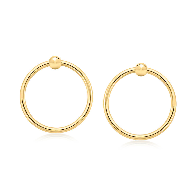 18kt Gold Over Sterling Modern Doorknocker Earrings  image number 0