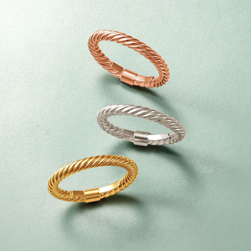 14kt White Gold Twisted Ring image number 3