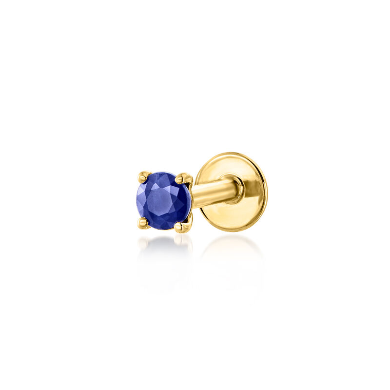 .10 Carat Sapphire Single Flat-Back Stud Earring in 14kt Yellow Gold image number 0