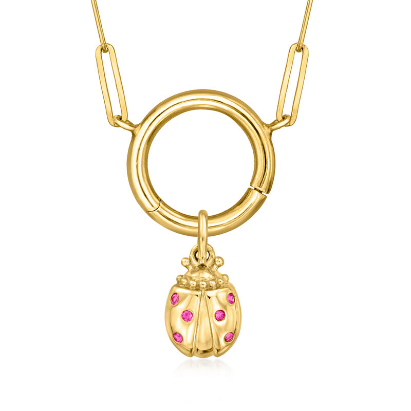 Ruby Ladybug Charm in 14kt Yellow Gold  image number 2