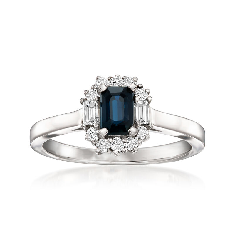 .70 Carat Sapphire and .41 ct. t.w. Diamond Ring in 14kt White Gold. Size 7 image number 0