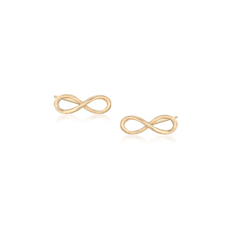 18kt Yellow Gold Infinity Symbol Stud Earrings image number 0