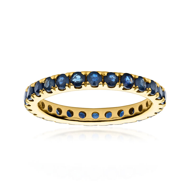 2.00 ct. t.w. Sapphire Eternity Band in 18kt Gold Over Sterling image number 0