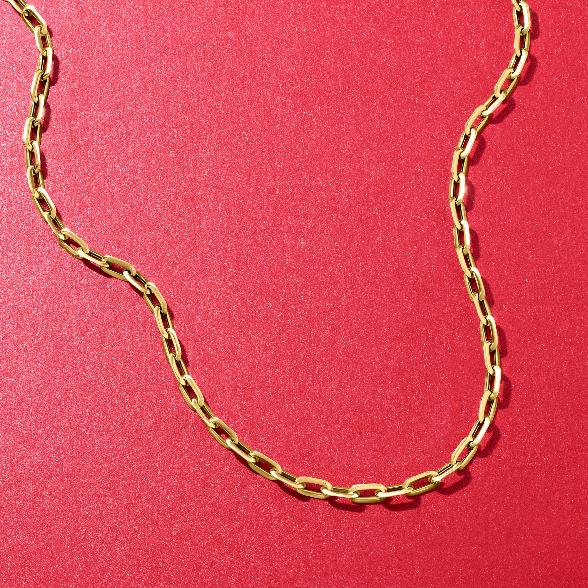 Italian 14kt Yellow Gold Paper Clip Link Necklace | Ross Simons