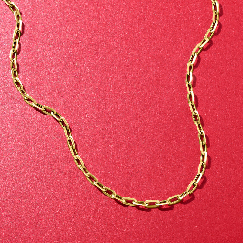 Italian 14kt Yellow Gold Paper Clip Link Necklace image number 5