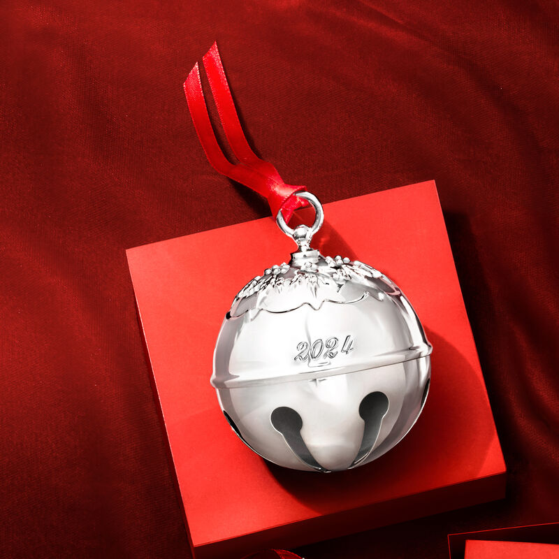 Reed & Barton 2024 Annual Silver Plate Holly Bell Ornament - 49th Edition image number 6
