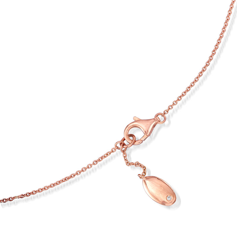 C. 1990 Vintage Roberta Porrati 3mm Cultured White Pearl, 3mm Cultured Black Pearl, .72 ct. t.w. Pink Sapphire and .13 ct. t.w. Diamond Necklace in 18kt Rose Gold. 18&quot; image number 2