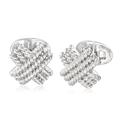 Gabriel Designs Sterling Silver Twisted X Cuff Links