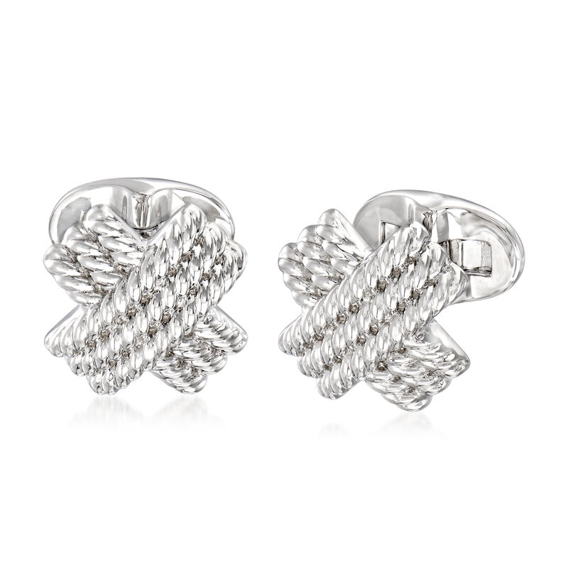 Gabriel Designs Sterling Silver Twisted X Cuff Links image number 0