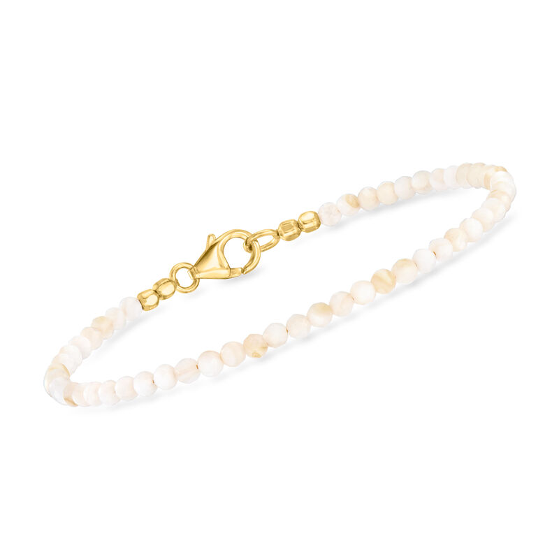 Mother-of-Pearl Bead Bracelet in 18kt Gold Over Sterling image number 0