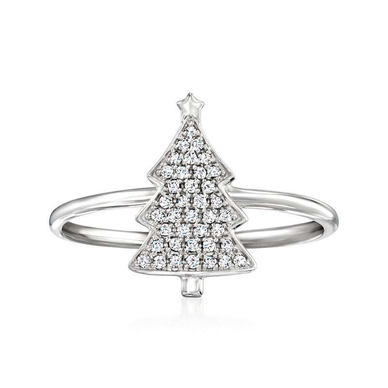 .10 ct. t.w. Diamond Christmas Tree Ring in Sterling Silver image number 0