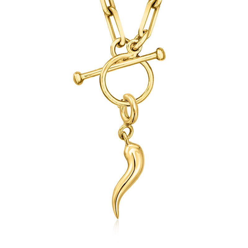 18kt Gold Over Sterling Italian Horn Charm  image number 2