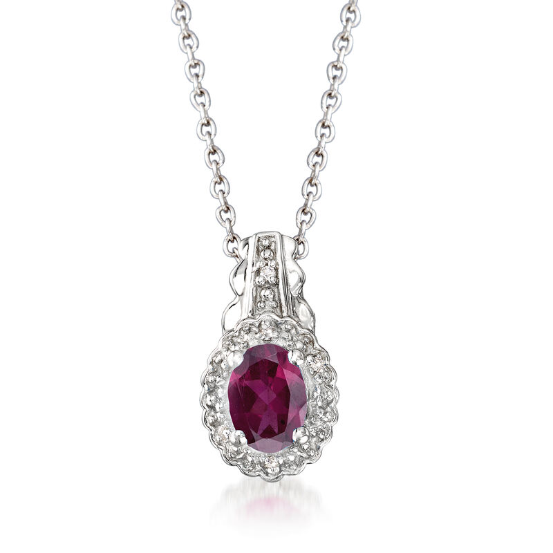 2.77 ct. t.w. Rhodolite Garnet with White Topaz Accents Jewelry Set: Necklace, Earrings and Ring in Sterling Silver image number 5