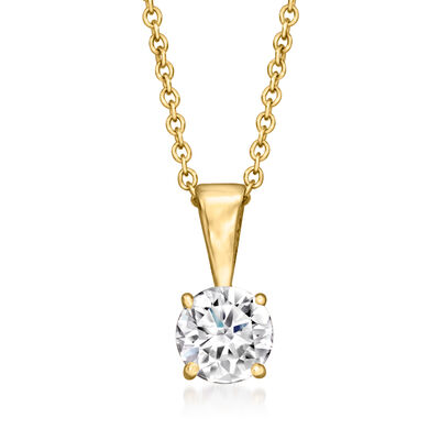 .50 Carat Lab-Grown Diamond Solitaire Necklace in 14kt Yellow Gold