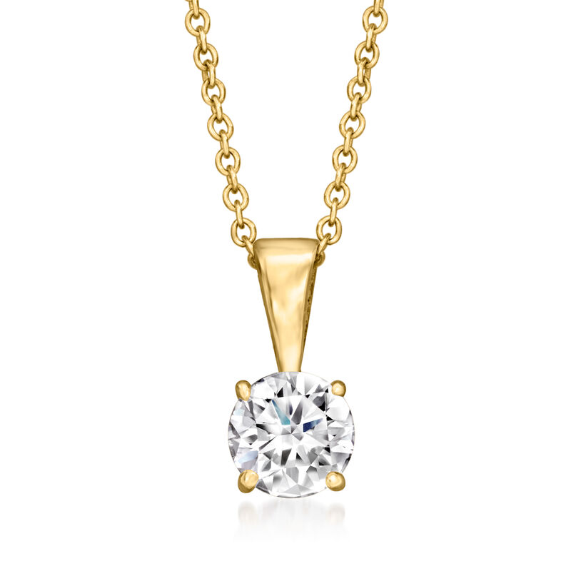 .50 Carat Lab-Grown Diamond Solitaire Necklace in 14kt Yellow Gold image number 0