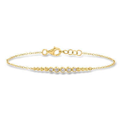 .25 ct. t.w. Lab-Grown Diamond Ball Bracelet in 18kt Gold Over Sterling