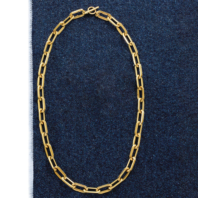 Italian 18kt Yellow Gold Paper Clip Link Necklace image number 3