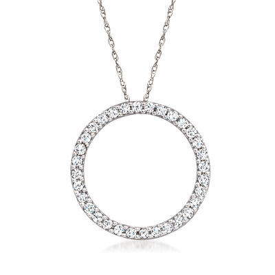 .50 ct. t.w. Diamond Eternity Circle Pendant Necklace in 14kt White Gold