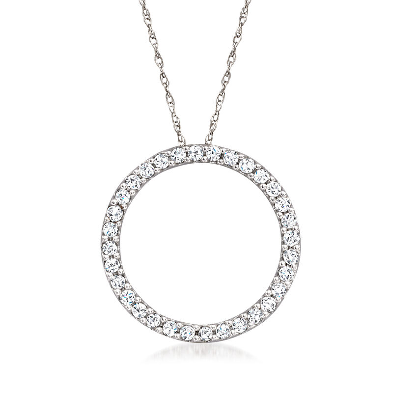 .50 ct. t.w. Diamond Eternity Circle Pendant Necklace in 14kt White Gold image number 0